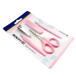 Set manicura 5 pcs pinza lima tijera limpia cutícula x 2 unid - Imagen 3