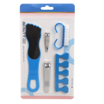 Set manicura 5 pcs lima (17x4cm) corta uña x 2 unid cepillo y separador dedos