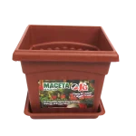 Maceta J&G cuadrada con plato 17x17x14cm - Imagen 2