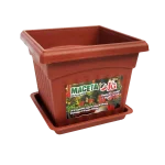 Maceta J&G cuadrada con plato 17x17x14cm