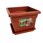 Maceta J&G cuadrada con plato 20x20x16cm - Imagen 3