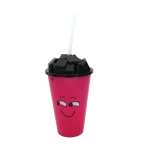 Vasorbito plástico diseño caritas 500ml 13x9cm