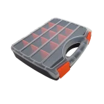 Valija organizador plástico p/tornillos 15 espacios 32 x 6 x 26 cm
