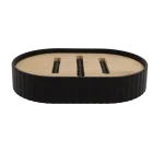 Set baño x 3 piezas jabonera portacepillo y dispensador plástico y bambú - Imagen 6