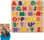 Rompecabezas didáctico madera abecedario y números español inglés - Imagen 4