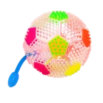 Pelota para mascota transparente pinchos luces chifle 7 cm