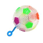Pelota para mascota transparente pinchos luces chifle 7 cm - Imagen 4