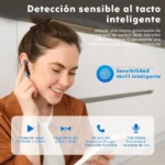 Auriculares inalámbricos S170 estuche aluminio bluetooth táctil cable USB a tipo C - Imagen 5