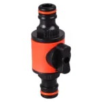 Conector doble con válvula de cierre para manguera jardín  5cm largo - Imagen 6