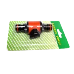 Conector doble con válvula de cierre para manguera jardín  5cm largo - Imagen 3