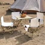 Silla camping chica plegable lona y plástico con bolsillo 58x30x30cm - Imagen 5