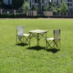 Silla camping chica plegable lona y plástico con bolsillo 58x30x30cm - Imagen 7
