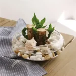 Florero centro mesa redondo vidrio 800ml 18x 14x 7cm - Imagen 2