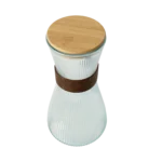 Jarra vidrio 1250ml (24,5x 13cm) c/tapa bambú + 6 vasos (20,2x 7,8cm) - Imagen 4