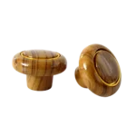 Tirador redondo para mueble 2 pcs simil madera 4cm diám - Imagen 3