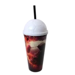 Vasorbito plástico fútbol c/sorbito 600ml  17x 9cm - Imagen 2