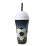 Vasorbito plástico fútbol c/sorbito 600ml  17x 9cm - Imagen 3