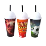 Vasorbito plástico fútbol c/sorbito 600ml  17x 9cm - Imagen 4