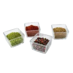 Copetineros vidrio 250ml cuadrado 4pcs 8,5x 8,5x 5cm - Imagen 2