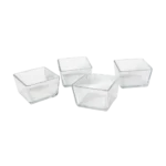Copetineros vidrio 250ml cuadrado 4pcs 8,5x 8,5x 5cm - Imagen 4