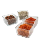Copetineros vidrio 250ml cuadrado 4pcs 8,5x 8,5x 5cm