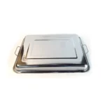 Asadera acero inoxidable con asa 39x29x4,5 cm