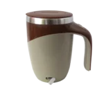 Taza café aluminio c/batidor botón y carga USB 9x 14cm 450ml